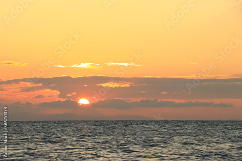 sunset sky over the sea