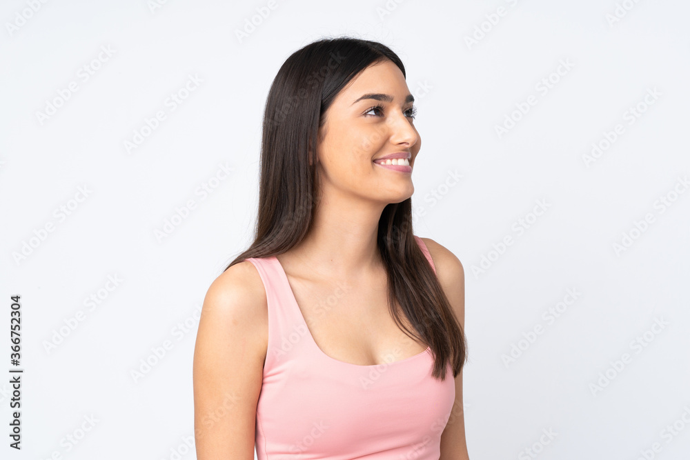 Young caucasian woman isolated on white background . Portrait Young caucasian woman isolated on white background . Portrait