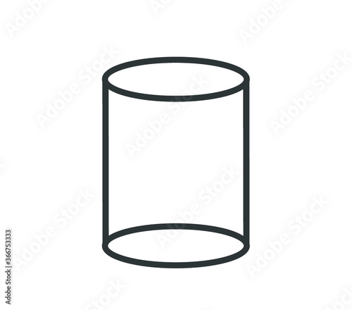 Cylinder icon. Vector geometric cylinder form vector. 