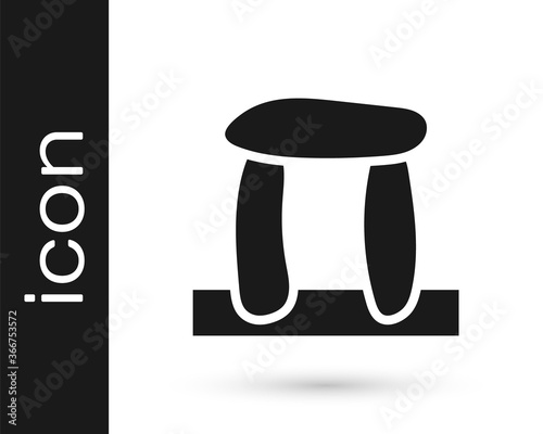 Black Stonehenge icon isolated on white background. Vector.