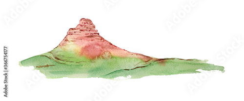 Painted South African Mountain with greenery