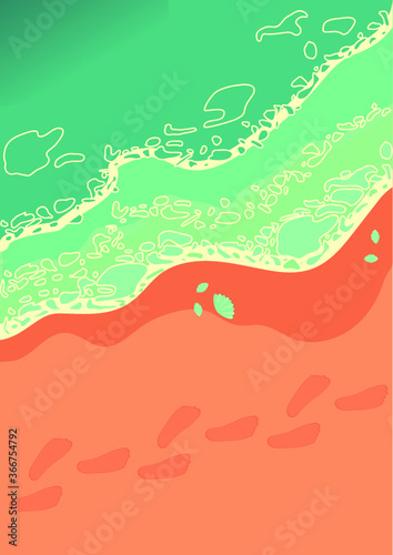 sea wave background, vector beach illustration © malika_keehl