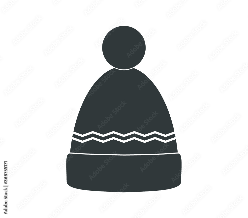 Fototapeta premium Winter hat icon. Vector knitted hat. 
