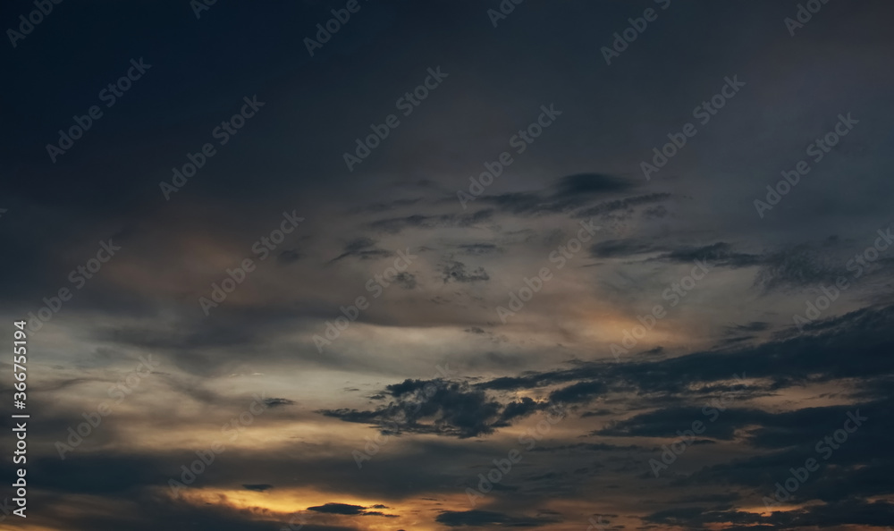 Colorful sky and cloud in an evening