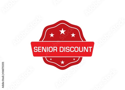 Senior Discount label sticker, Senior Discount Badge Sign
