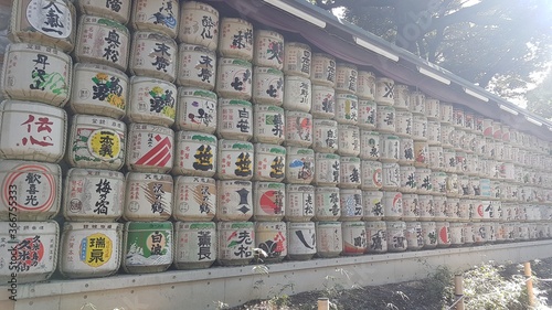 barrel, Meiji Shrine, dedicated to the deified spirits of Emperor Meiji and his wife, Empress Shōken, Shibuya, Tokyo, Japan photo