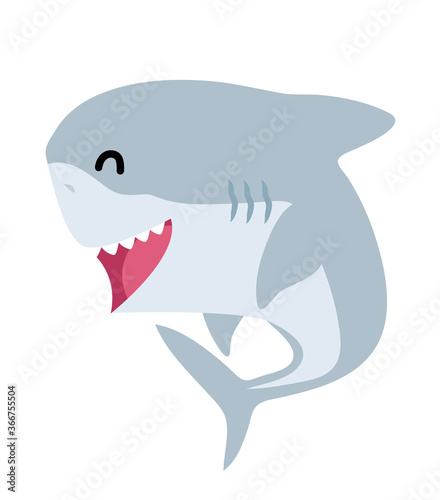 Cute baby shark animal character cartoon