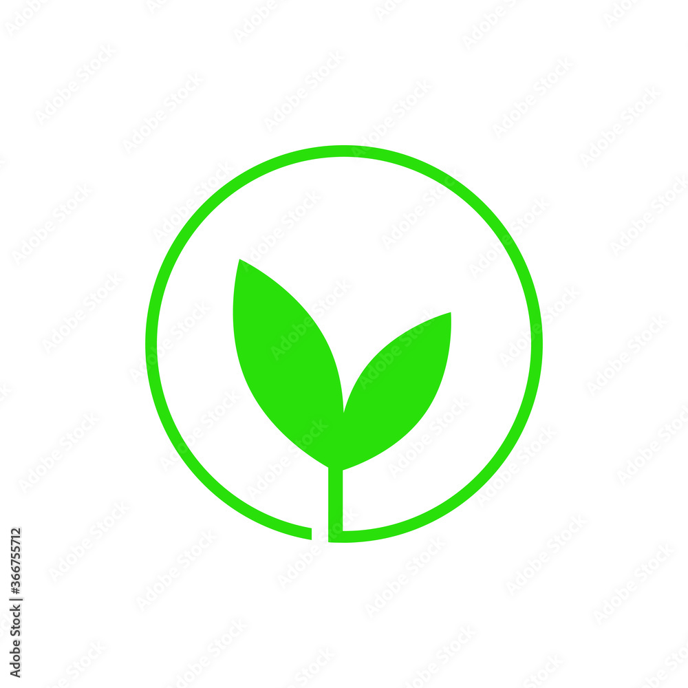 Leaf circle icon. Vector leaf logo. Stock illustration Leaf circle icon. Vector leaf logo. Stock illustration