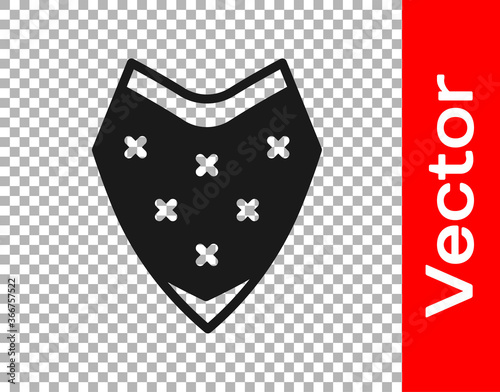 Black Traditional mexican poncho clothing icon isolated on transparent background. Vector.