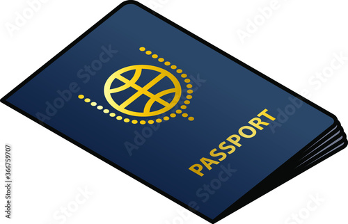 A dark blue / navy passport with gold lettering and crest.