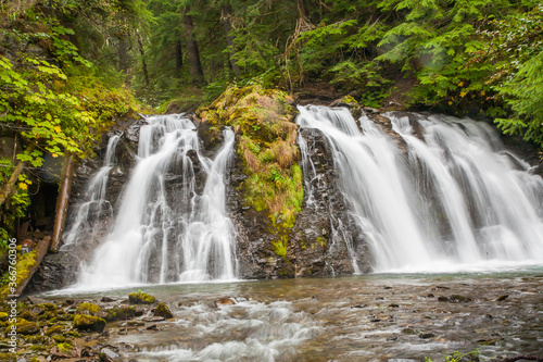 A waterfall on the gold creek near Juneau  Alaska.