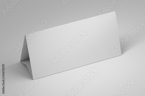 Simple template mockup of office table paper stand with blank empty surface on white background