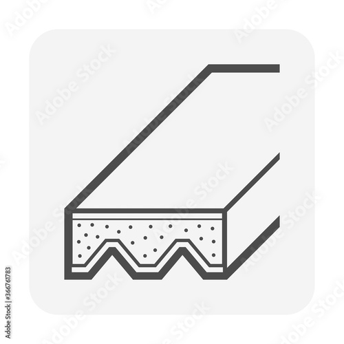 Concrete zinc deck slab and floor finishing vector icon design on white background.