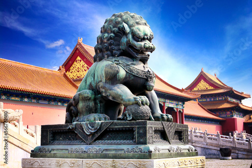 Stone Lions Of Chinese Ancient Architecture
