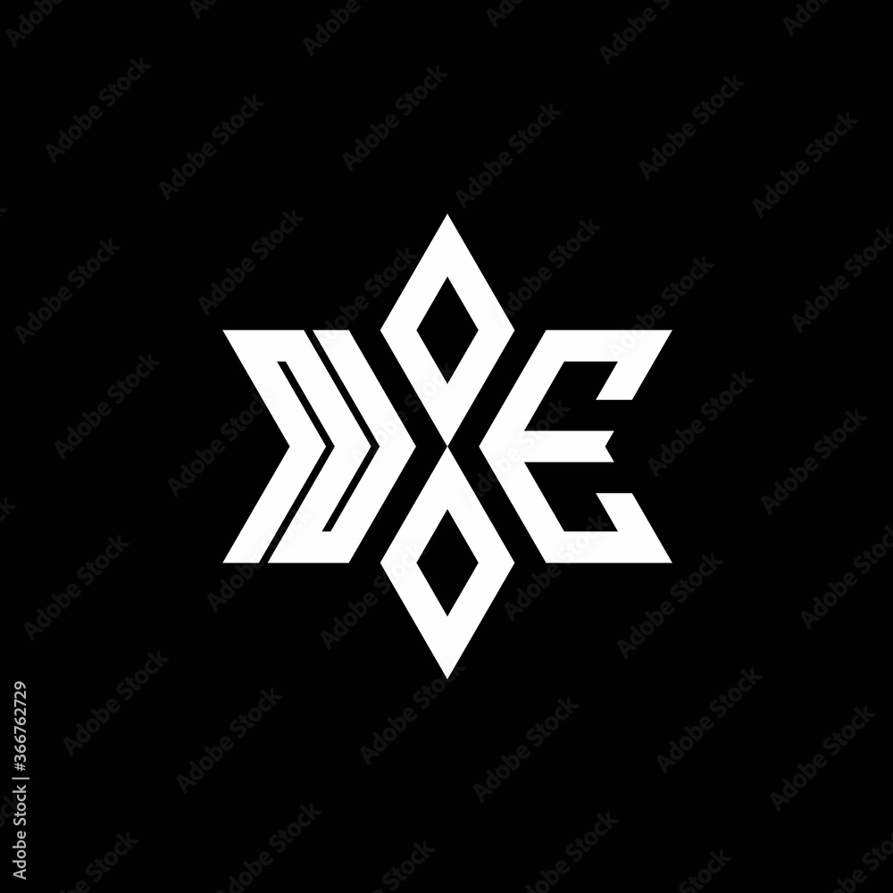 NE monogram logo with star shape and luxury style NE monogram logo with star shape and luxury style