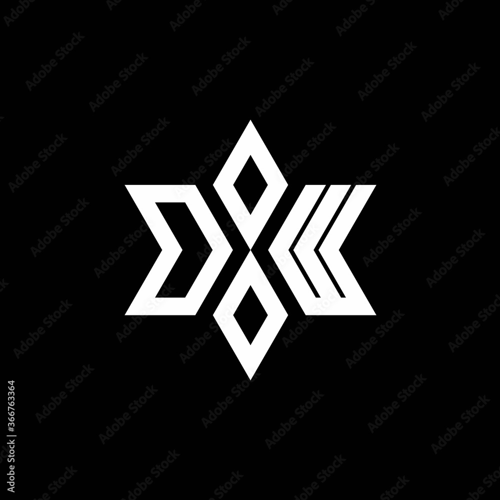 OW monogram logo with star shape and luxury style