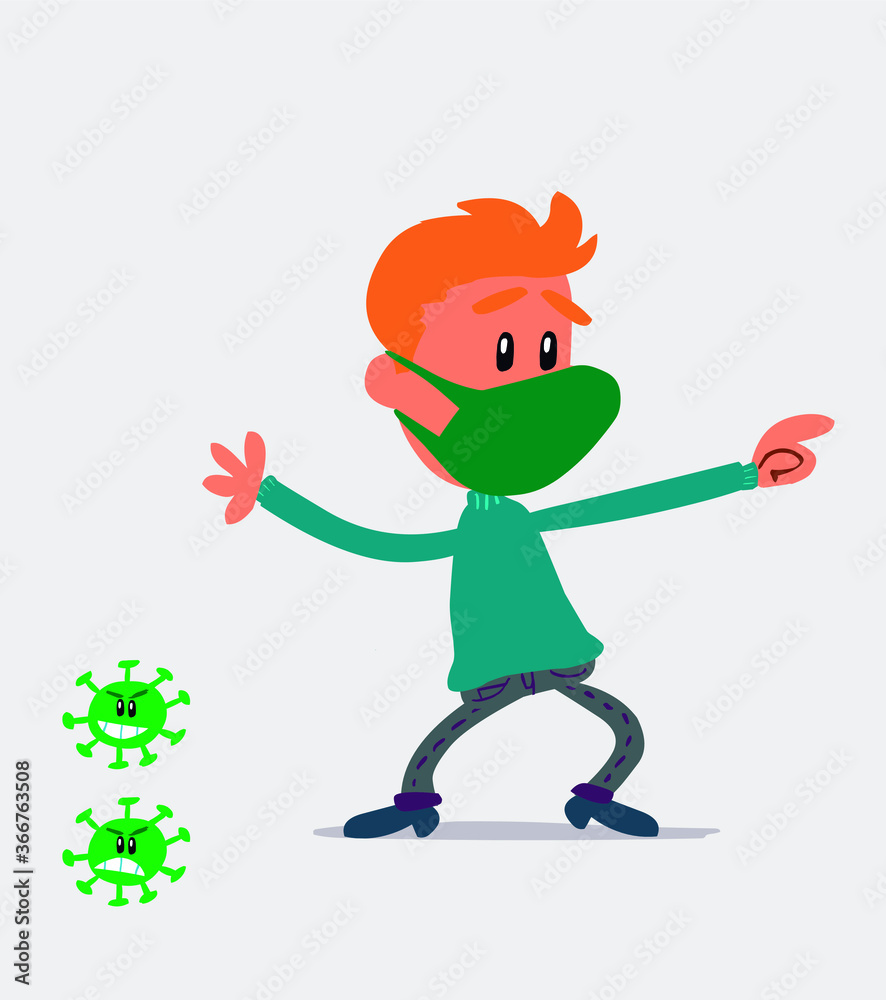 Shocked young man dressed casually with mask and virus COVID pointing
Shocked young man dressed casually with mask and virus COVID pointing