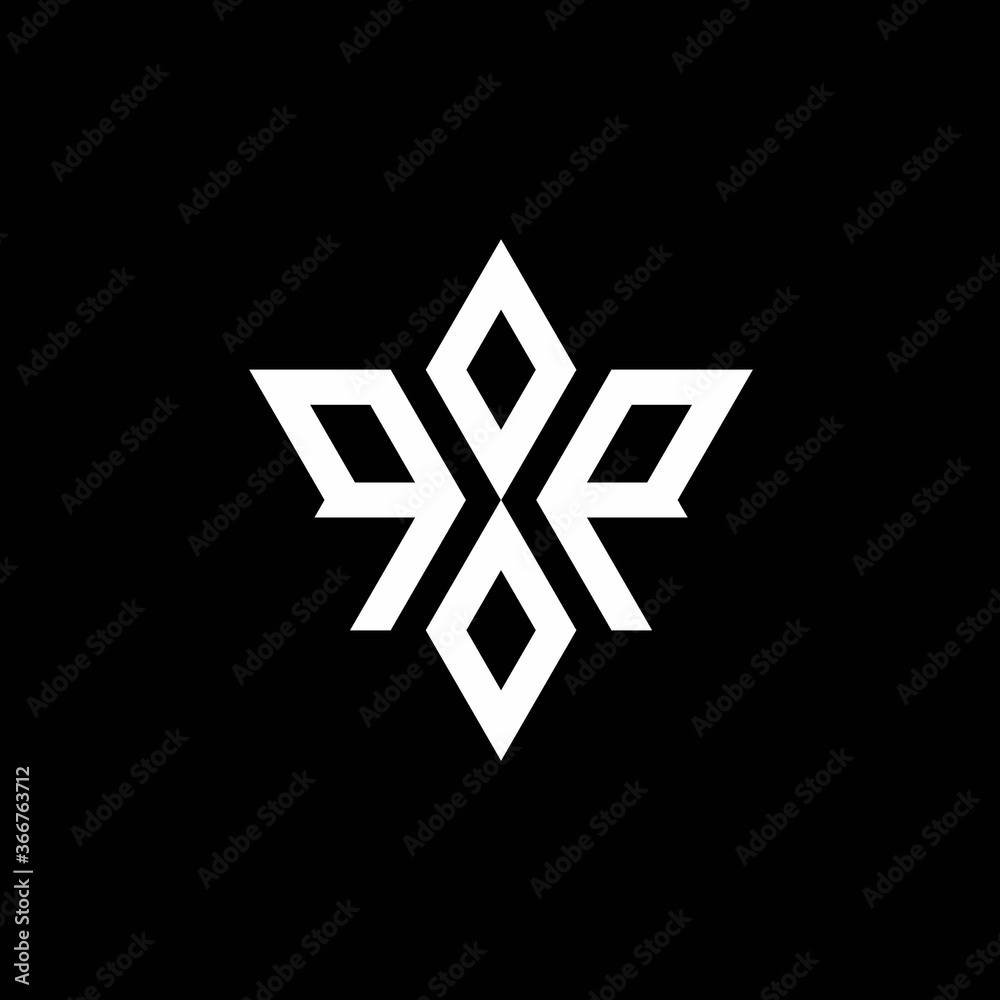 PP monogram logo with star shape and luxury style PP monogram logo with star shape and luxury style
