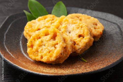 レンコンのはさみ揚げ photo
