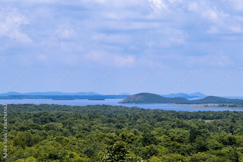 Scenic View of Hills with River Water in Horizontal Orientation, Perfect for Wallpaper