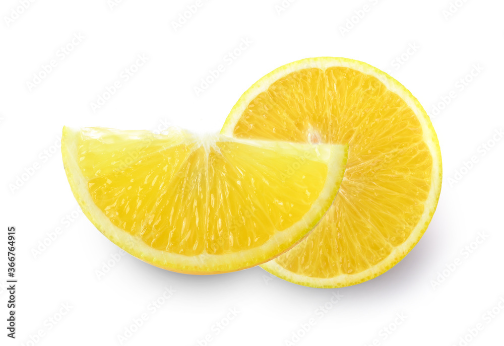 Orange slice isolated on white background.