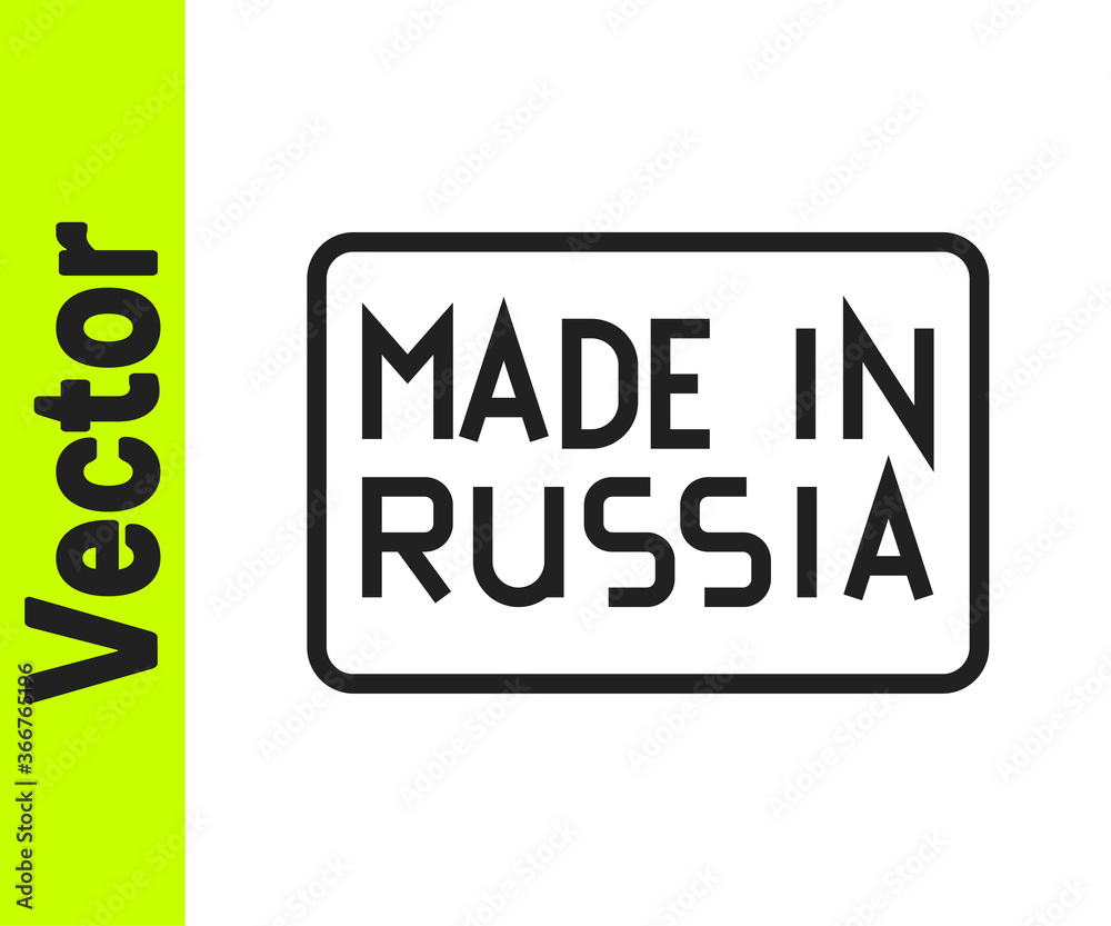 Black line Made in Russia icon isolated on white background. Vector. Black line Made in Russia icon isolated on white background. Vector.