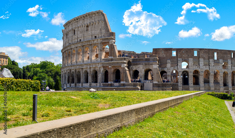 Colosseum of Rome by day in Italy