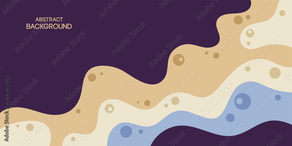 Abstract background, poster, banner. Composition of amorphous forms, liquid shapes, circles or bubbles. Vector color illustration in flat style.