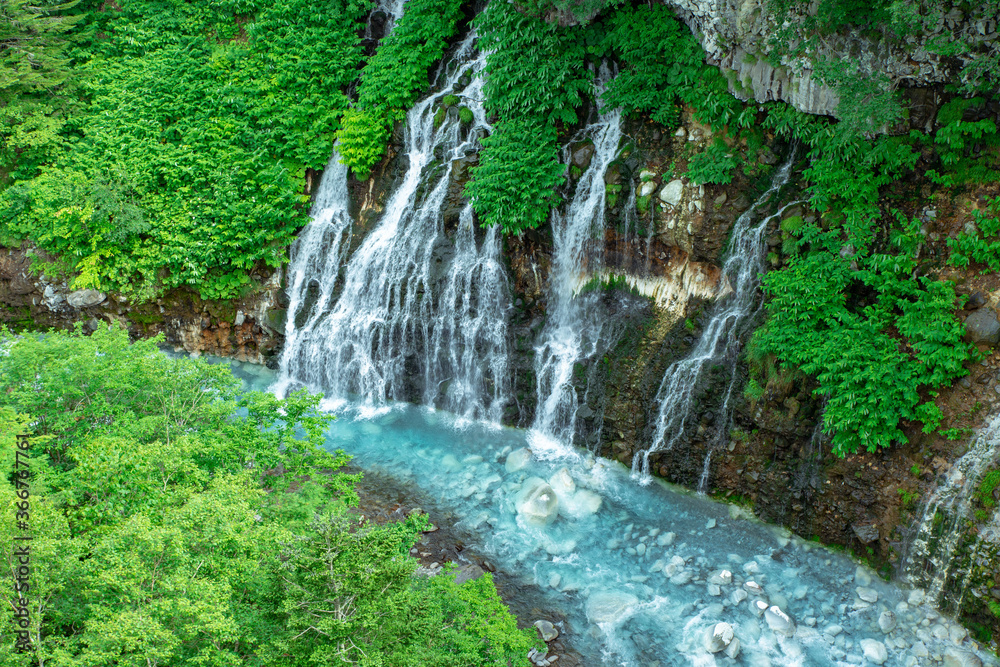 Obraz premium Letnia sceneria Hokkaido Biei