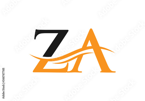 ZA Letter Linked Logo for business and company identity. photo