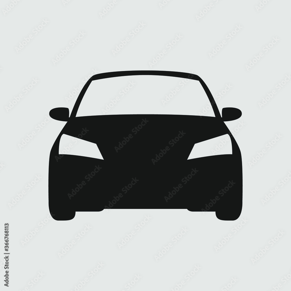 Car icon vector in front view isolated Car icon vector in front view isolated