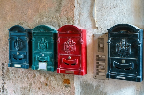 Iron cast postboxes in Italy photo