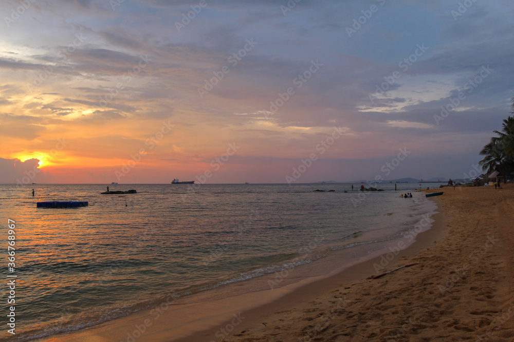 Beautiful sunset over Ba Keo Beach, Phu Quoc Island, Vietnam