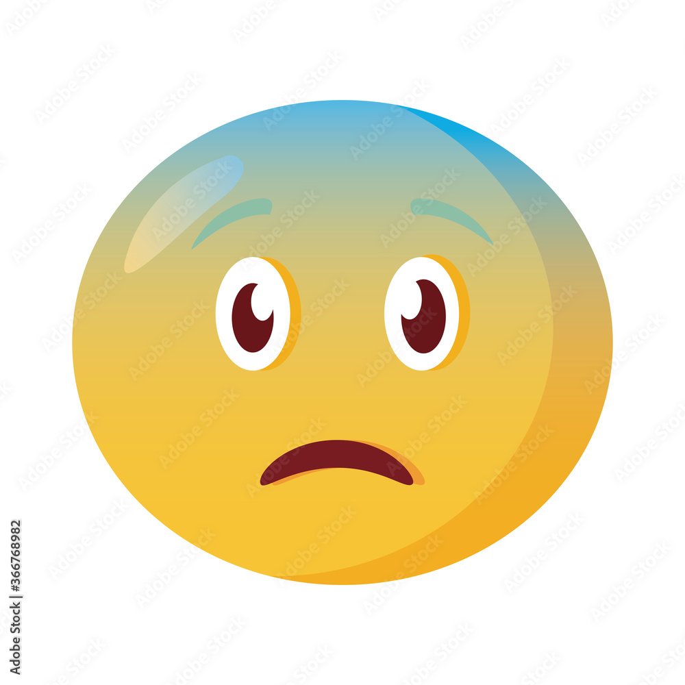 Fototapeta premium terrified emoji face classic flat style icon
