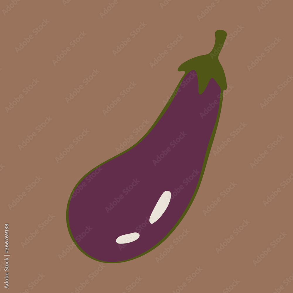 Vector doodle illustration of eggplant or aubergine. Hand drawn healthy farm vegetable isolated on white background. Organic veggie grown in the garden. Vector doodle illustration of eggplant or aubergine. Hand drawn healthy farm vegetable isolated on white background. Organic veggie grown in the garden.