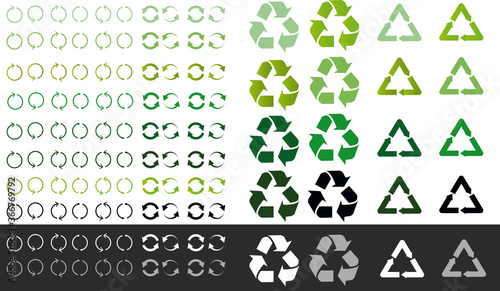 Recyclage Flèches Nuances de vert
