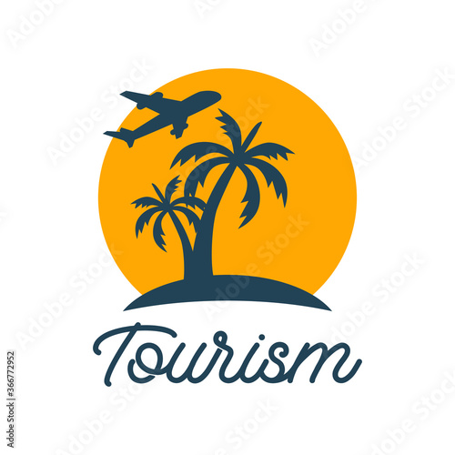 travel tourism logo isolated on white background. vector illustration