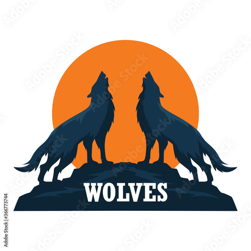 wolf logo isolated on white background. vector illustration