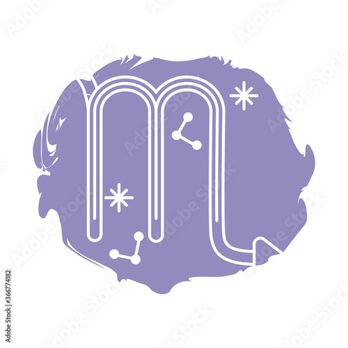 scorpio zodiac sign symbol block style icon