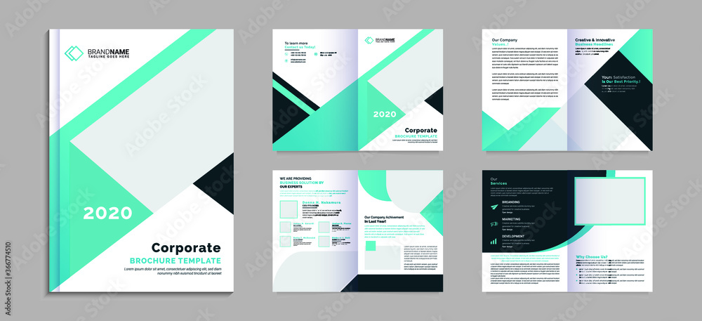 Corporate 08 Pages Bifold Brochure Template
