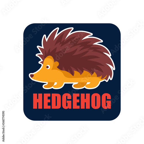 hedgehog logo isolated on white background. vector illustration