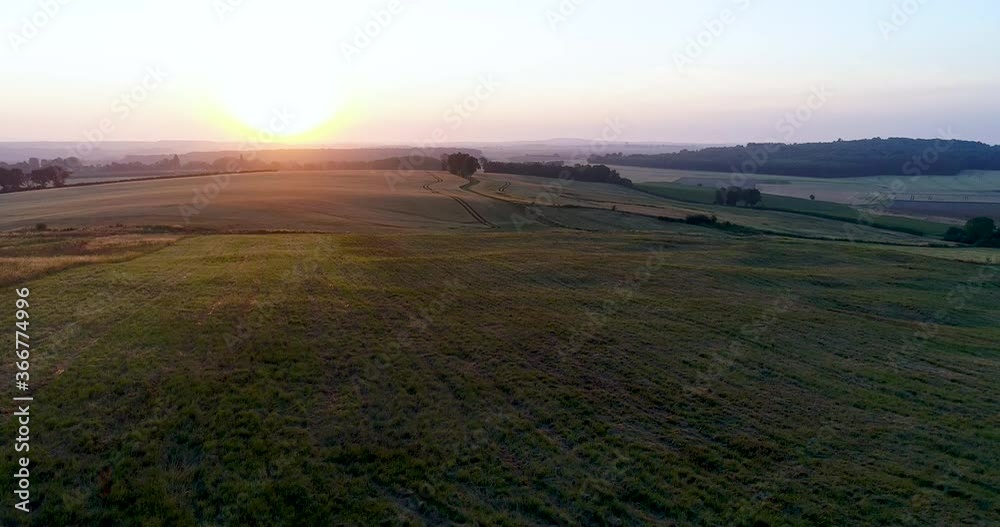 Sunrise morning in the french countryside