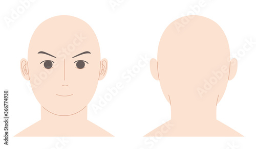 Man face template without main lines. Vector illustration isolated on white background.