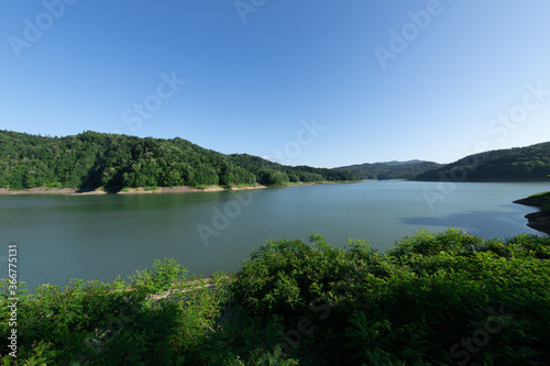 北海道 桂沢湖の夏の風景