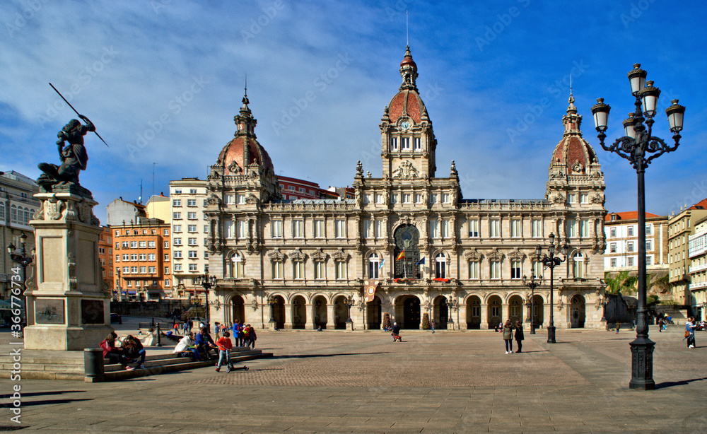 The City Hall Building in Coruna, Spain