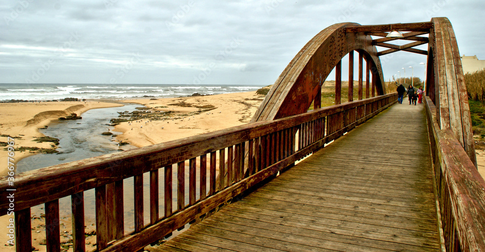 Pawn bridge in Labruge, Vila do Conde, Portugal