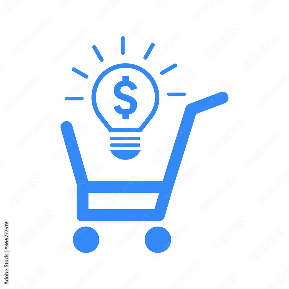 E commerce solution icon / blue color E commerce solution icon / blue color