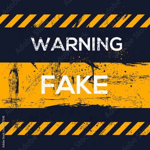 Warning sign (fake), vector illustration.	