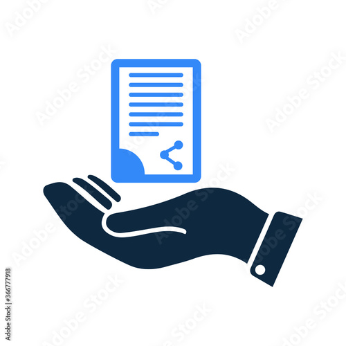 Document handover icon / vector graphics