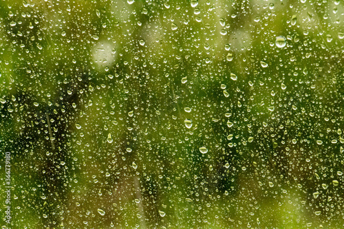 Background of rain droplets on glass